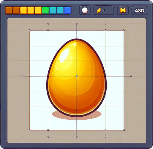 cartoon golden egg.
Single Game Texture. In-Game asset. 2d. Blank background. High contrast. No shadows.