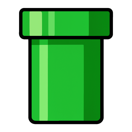 green pipe.
In-Game asset.  2d.  High contrast.  No shadows