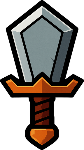 Pentagon blade.
In-Game asset.  2d.  High contrast.  No shadows
