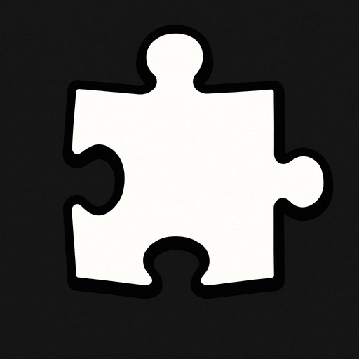 While puzzle piece.
In-Game asset.  2d.  High contrast.  No shadows