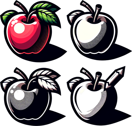 Apple.
Single Game Texture. In-Game asset. 2d. Blank background. High contrast. No shadows.
