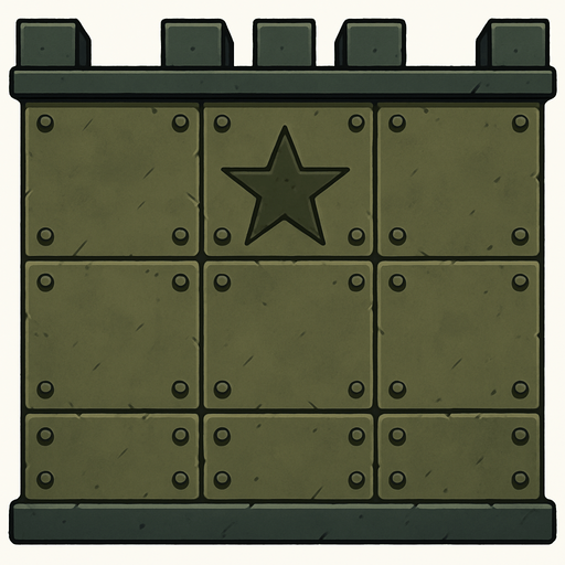 yüksek çözünürlüklü askeri duvar.
In-Game asset.  2d.  High contrast.  No shadows