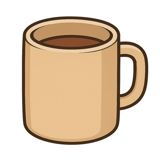 a cup. No background. Transparent background. Blank background. No shadows. 2d. In-Game asset. flat