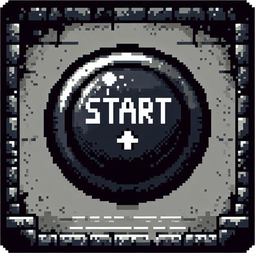 Pixelart button that says "Start". Dungeon vibes..
Single Game Texture. In-Game asset. 2d. Blank background. High contrast. No shadows.