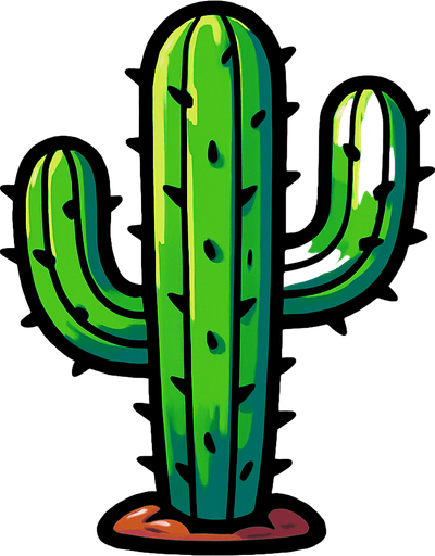 make a cactus.
In-Game asset.  High contrast.  No shadows
