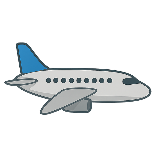 Plane. No background. Transparent background. Blank background. No shadows. 2d. In-Game asset. flat