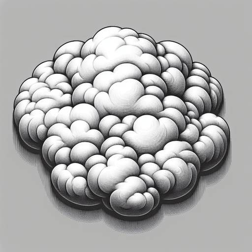 Fluffy cloud viewed from the top.
Single Game Sprite Texture.  No background.