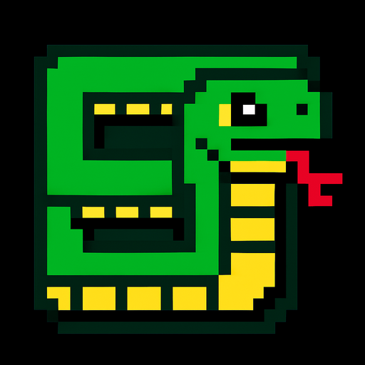 snake but square.
In-Game asset.  2d.  High contrast.  No shadows