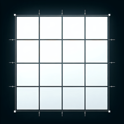 A white square with 9 smaller white squares grid aligned inside of it, like a sort of a menu item for a game interface..
Single Game Texture. In-Game asset. 2d. Blank background. High contrast. No shadows.