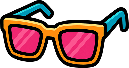 Cool sunglasses.
In-Game asset.  2d.  High contrast.  No shadows. Facing camera