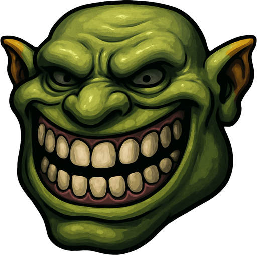 3D Scary trollface meme.
In-Game asset.  3D.  High contrast.  No shadows