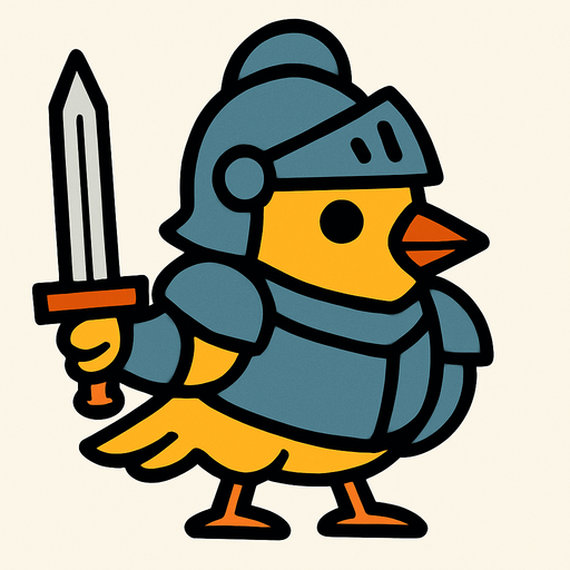 2d knight bird.
In-Game asset.  2d.  High contrast.  No shadows