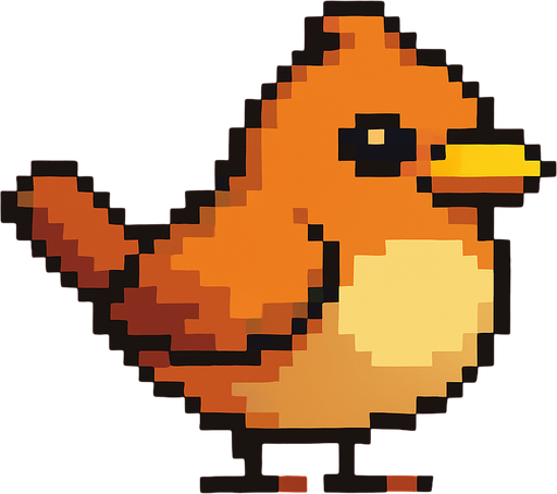 pixel art bird.
In-Game asset.  2d.  High contrast.  No shadows