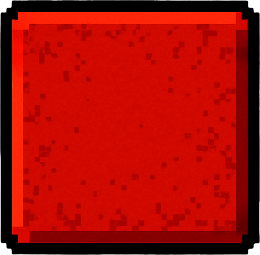 Red block.
In-Game asset.  2d.  High contrast.  No shadows