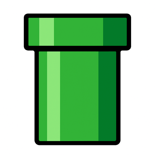 mario pipe.
In-Game asset.  2d.  High contrast.  No shadows