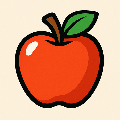 Apple.
In-Game asset.  2d.  High contrast.  No shadows