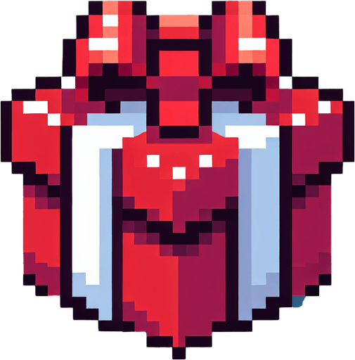 Christmas gift. Single Game Texture. In-Game asset. 2d. Blank background. High contrast. No shadows. pixelated. 8 bit