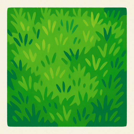 Un asset cuadrado 2000*2000 de un campo de cesped, estilo lineless.
In-Game asset.  2d.  High contrast.  No shadows