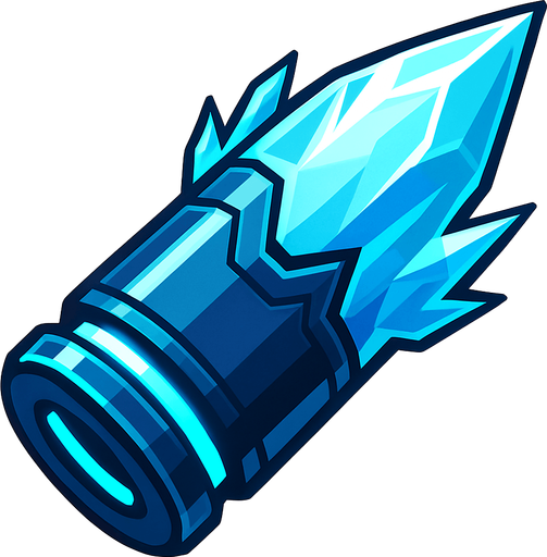Bala de hielo futurista.
In-Game asset.  2d.  High contrast.  No shadows