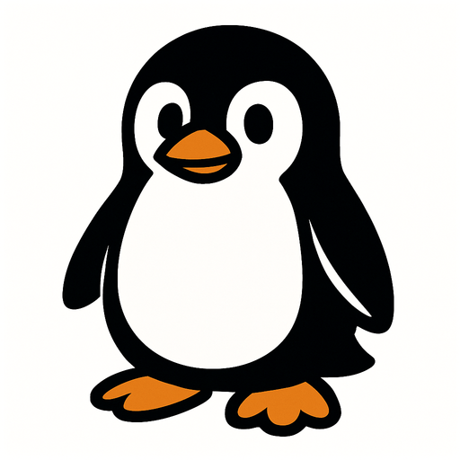 Penguin.
In-Game asset.  2d.  High contrast.  No shadows