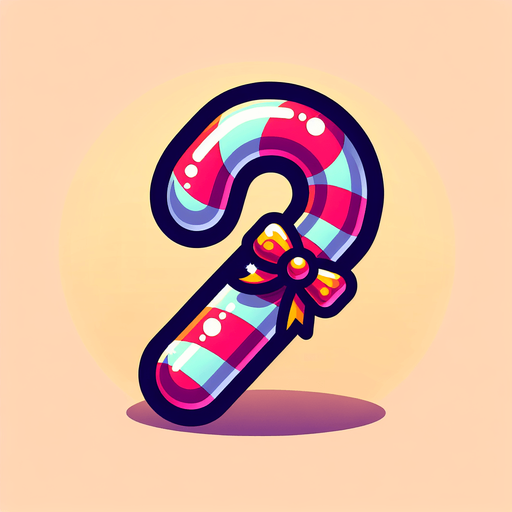Candy cane, vivid colours. with bow on top Single Game Texture. In-Game asset. 2d. Blank background. High contrast. No shadows. Single Game Texture. In-Game asset. 2d. Blank background. High contrast. No shadows.