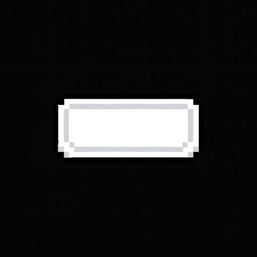 a minimalistic pixel button, no text on it, just the buton. White..
In-Game asset.  2d.  High contrast.  No shadows
