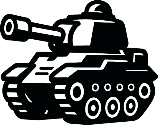 Let the tank face left.
In-Game asset.  2d.  High contrast.  No shadows