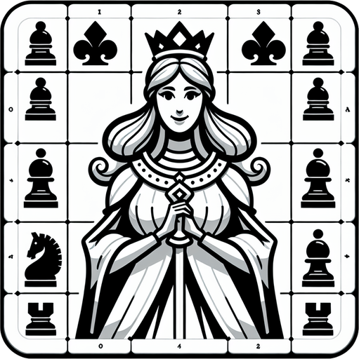 White queen.
Single Game Texture.  In-Game asset.  2d.  Blank background.  High contrast.  No shadows
