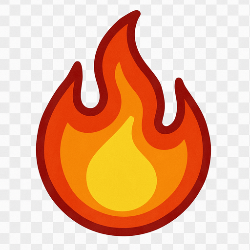 transparent fire simbol.
In-Game asset.  2d.  High contrast.  No shadows