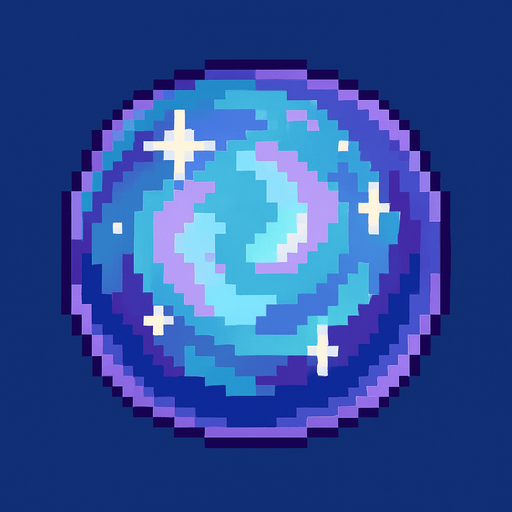 dream orb 2d pixel art.
In-Game asset.  2d.  High contrast.  No shadows