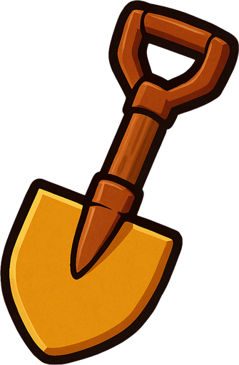 shovel.
In-Game asset.  2d.  High contrast.  No shadows