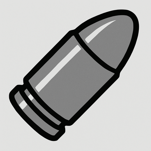 Gray Bullet.
In-Game asset.  2d.  High contrast.  No shadows