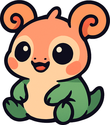 create a cute creature baby.
In-Game asset.  2d.  High contrast.  No shadows