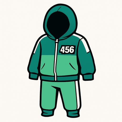 Player and squid game uniform.
In-Game asset.  High contrast.  No shadows