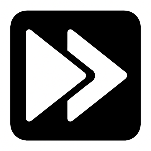 fast foward icon.
In-Game asset.  2d.  High contrast.  No shadows