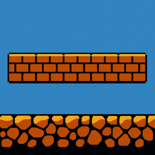 make a mario ground.
In-Game asset.  2d.  High contrast.  No shadows
