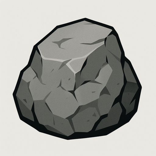 Taş tasarla grey.
In-Game asset.  2d.  High contrast.  No shadows