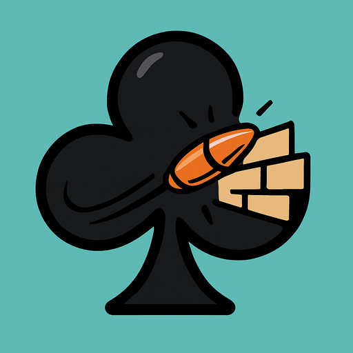 Just the club from this picture with an icon representing a bullet ricocheting from a wall in the center of it.