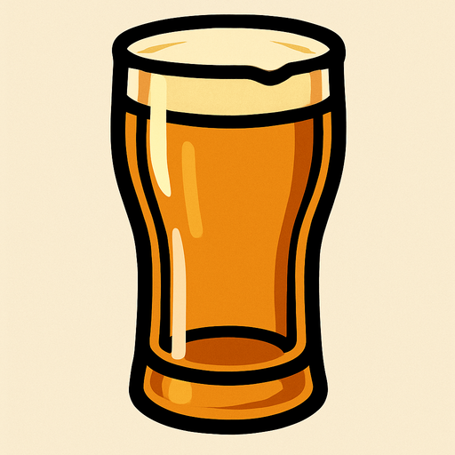 empty beer glass.
In-Game asset.  2d.  High contrast.  No shadows