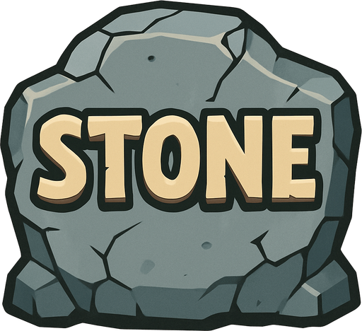 STONE.
In-Game asset.  2d.  High contrast.  No shadows