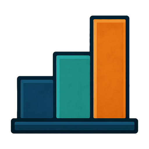 3 bar graphs and different heights.
Single Game Texture.  In-Game asset.  2d.  Blank background.  High contrast.  No shadows