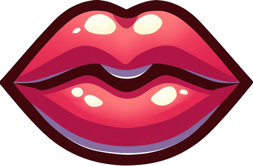 less feminine cartoon lips, more plain