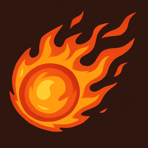 Fireball.
In-Game asset.  2d.  High contrast.  No shadows