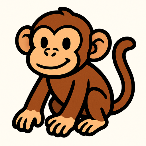 monkey.
In-Game asset.  2d.  High contrast.  No shadows
