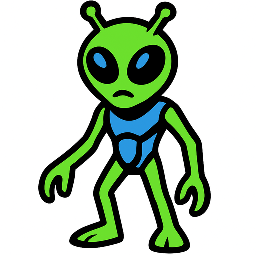 aliean.
In-Game asset.  2d.  High contrast.  No shadows