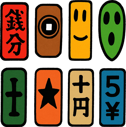Different tokens like in the movie "spirited away".
In-Game asset.  2d.  High contrast.  No shadows