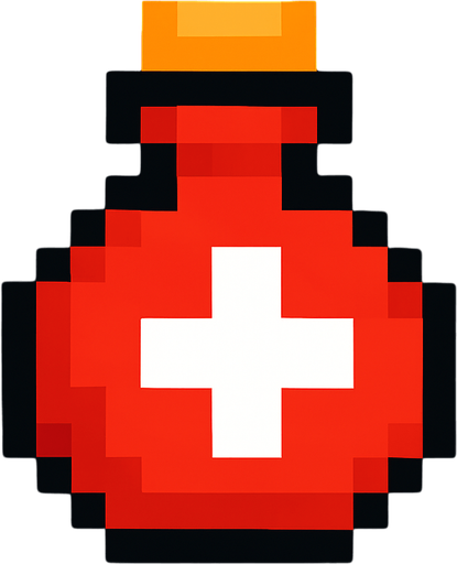 Healt restore pixel.
In-Game asset.  2d.  High contrast.  No shadows