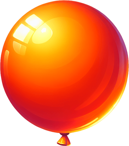turuncu balon.
Single Game Texture.  In-Game asset.  2d.  Blank background.  High contrast.  No shadows