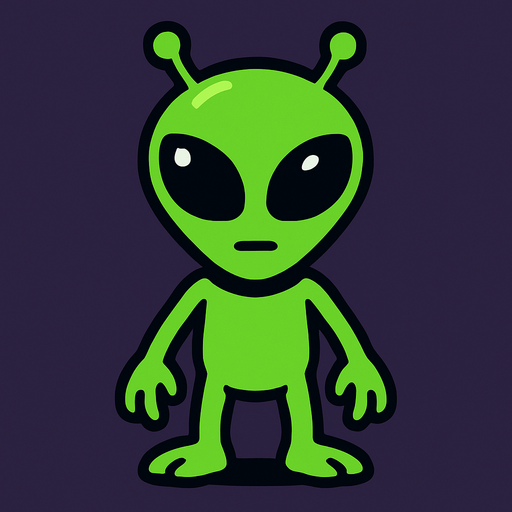 Uzaylı.
In-Game asset.  2d.  High contrast.  No shadows