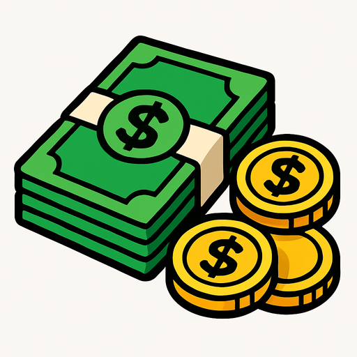 money.
In-Game asset.  2d.  High contrast.  No shadows